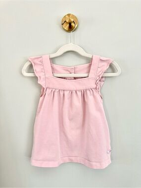 RuffleButts Girls Pink Flutter Sleeve Top Size 4T Soft Cotton Boutique Style